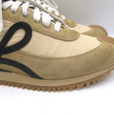 Loewe Flow Runner Low Top Sneakers Beige Suede & Black Leather Size 37