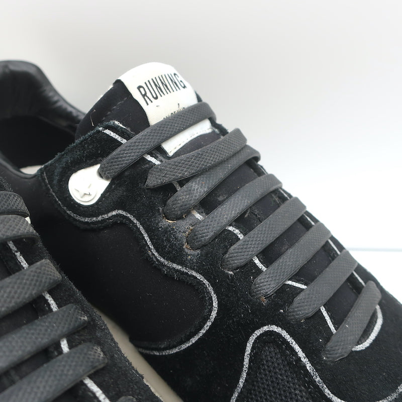 Golden Goose Running Sole Sneakers Black Suede Size 42