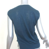 Loro Piana Sleeveless V-Neck Knit Top Navy Cashmere-Silk Size 40