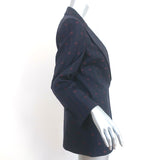 Gucci Retro GG Striped Blazer Navy/Red Wool-Silk Size 42 One-Button Jacket NEW