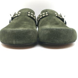 Isabel Marant Mirvin Clogs Dark Green Suede Size 37 Flat Mules NEW