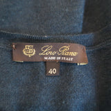 Loro Piana Sleeveless V-Neck Knit Top Navy Cashmere-Silk Size 40