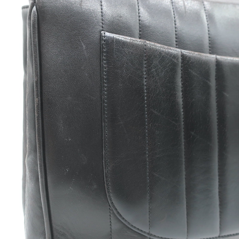 Vintage Chanel 1994 Jumbo Mademoiselle Flap Bag Black Leather Crossbody