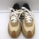 Loewe Flow Runner Low Top Sneakers Beige Suede & Black Leather Size 37