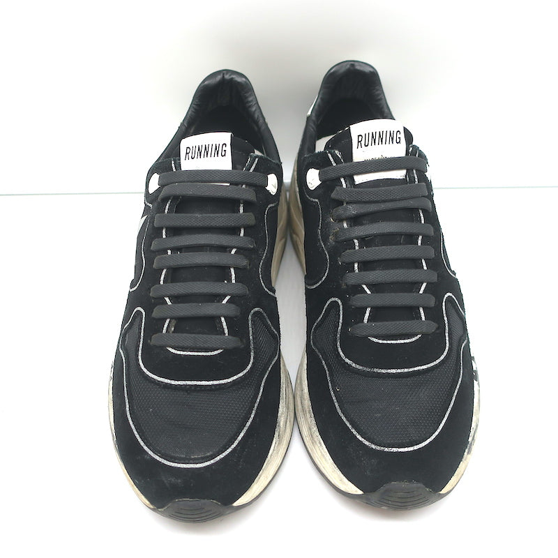 Golden Goose Running Sole Sneakers Black Suede Size 42