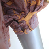 Carolina K Tassel-Tie Blouse Light Purple/Orange Floral Print Cotton Size Small