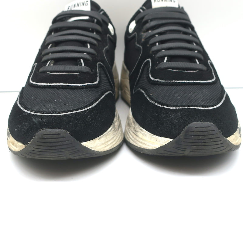 Golden Goose Running Sole Sneakers Black Suede Size 42