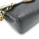 Vintage Chanel 1994 Jumbo Mademoiselle Flap Bag Black Leather Crossbody
