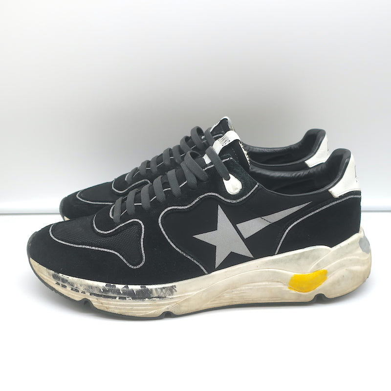 Golden Goose Running Sole Sneakers Black Suede Size 42