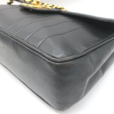 Vintage Chanel 1994 Jumbo Mademoiselle Flap Bag Black Leather Crossbody