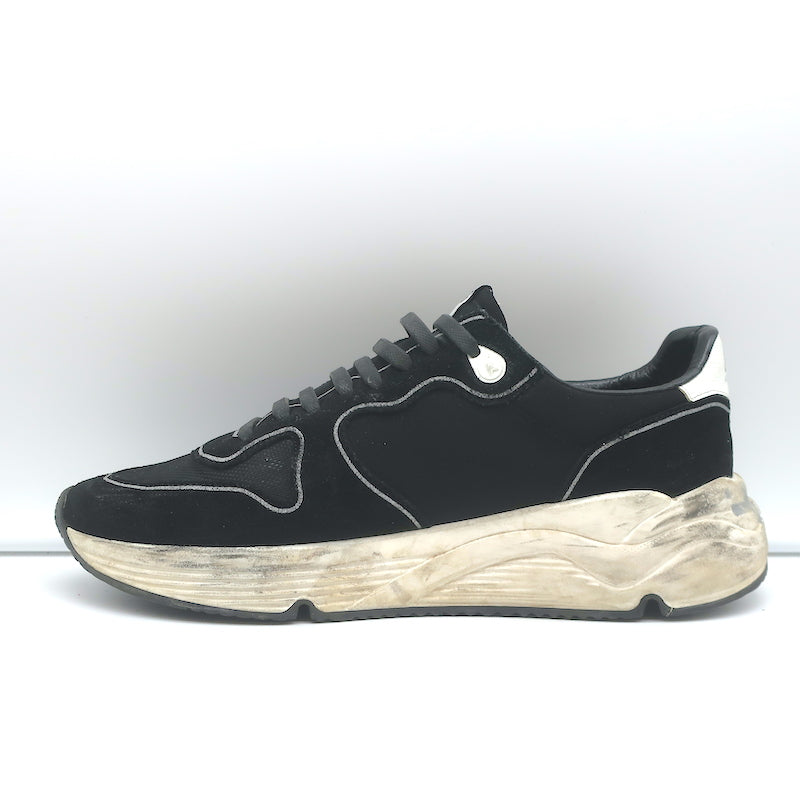 Golden Goose Running Sole Sneakers Black Suede Size 42
