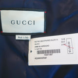 Gucci Retro GG Striped Blazer Navy/Red Wool-Silk Size 42 One-Button Jacket NEW