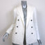 Brunello Cucinelli Double Breasted Corduroy Blazer Cream Linen-Blend Size 38