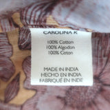 Carolina K Tassel-Tie Blouse Light Purple/Orange Floral Print Cotton Size Small
