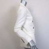 Brunello Cucinelli Double Breasted Corduroy Blazer Cream Linen-Blend Size 38