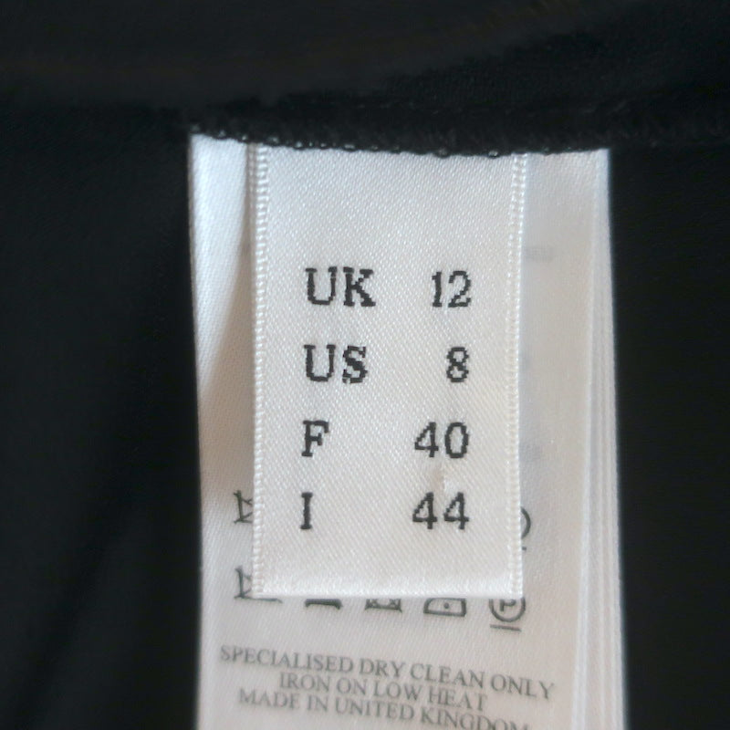 Victoria Beckham Lace-Trim Ruffled Mini Dress Black Satin &amp; Jersey Size US 8