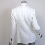 Brunello Cucinelli Double Breasted Corduroy Blazer Cream Linen-Blend Size 38