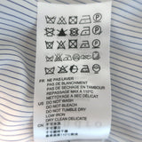 Sandro Striped Cotton-Paneled Lace Blouse White/Blue Size 2 Long Sleeve Top