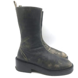 Courreges Rider Boots Black Patina Leather Size 40