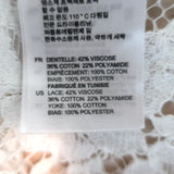 Sandro Striped Cotton-Paneled Lace Blouse White/Blue Size 2 Long Sleeve Top