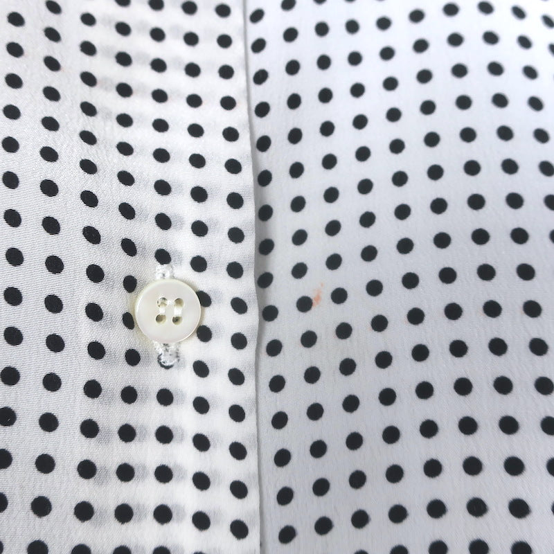 Ermanno Scervino Lace-Paneled Polka Dot Oversize Blouse White/Black Size 40