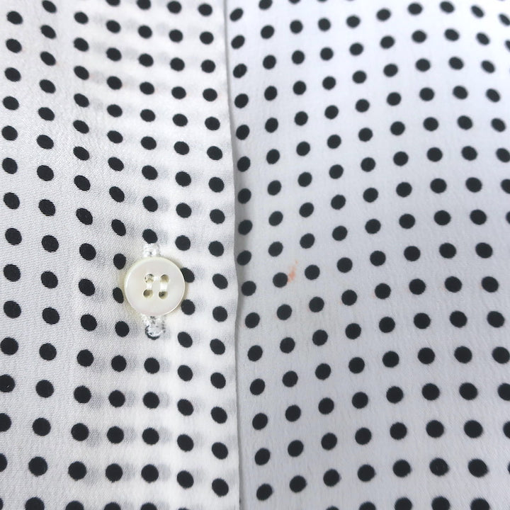 Ermanno Scervino Lace-Paneled Polka Dot Oversize Blouse White/Black Size 40