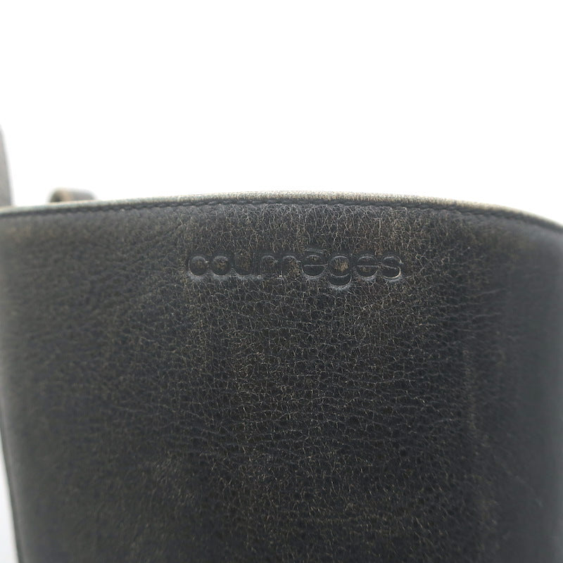 Courreges Rider Boots Black Patina Leather Size 40