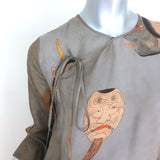 Uma Wang Agina Mask Print Midi Dress Taupe Size Medium