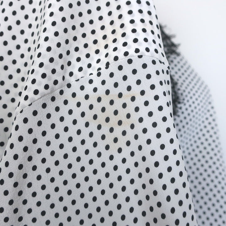 Ermanno Scervino Lace-Paneled Polka Dot Oversize Blouse White/Black Size 40