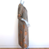 Uma Wang Agina Mask Print Midi Dress Taupe Size Medium