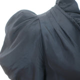 Dries Van Noten Puff Sleeve Dress Black Ruffled Cupro Size 36