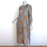 Uma Wang Agina Mask Print Midi Dress Taupe Size Medium