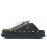 Isabel Marant Mirst Buckle Clogs Black Studded Leather Size 37 Flat Mules NEW