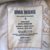 Uma Wang Agina Mask Print Midi Dress Taupe Size Medium