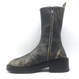 Courreges Rider Boots Black Patina Leather Size 40