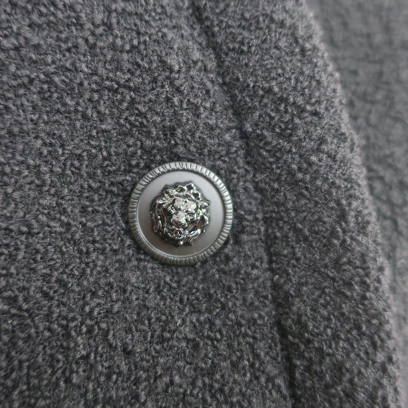 Chanel 20P Multi-Pocket Tweed  Uniform Jacket Black Virgin Wool Size 44