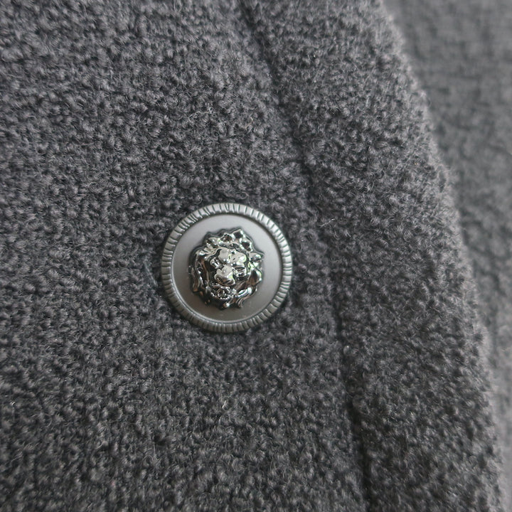 Chanel 20P Multi-Pocket Tweed  Uniform Jacket Black Virgin Wool Size 44
