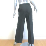 Christian Dior Wide Leg Trousers Black Textured Suiting Size US 4