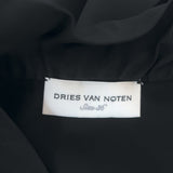 Dries Van Noten Puff Sleeve Dress Black Ruffled Cupro Size 36
