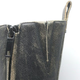 Courreges Rider Boots Black Patina Leather Size 40