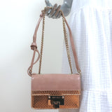 Jimmy Choo Rebel Mini Crossbody Bag Ballet Pink/Rose Gold Elaphe Snakeskin