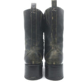 Courreges Rider Boots Black Patina Leather Size 40