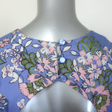 HANNAH Rio Cutout Maxi Dress Blue Floral Print Silk Size 1 NEW