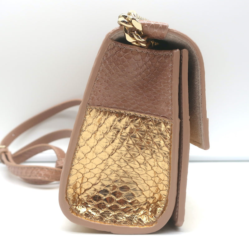 Jimmy Choo Rebel Mini Crossbody Bag Ballet Pink/Rose Gold Elaphe Snakeskin