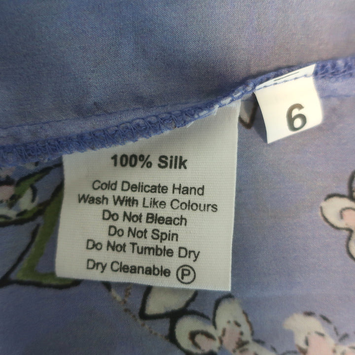 HANNAH Rio Cutout Maxi Dress Blue Floral Print Silk Size 1 NEW