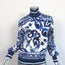 Dolce & Gabbana Track Jacket Navy/White Majolica Print Cady Size 36