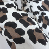 Blumarine Leopard Print Motorcycle Jacket Cream/Brown Stretch Cotton Size 40