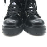 Christian Dior D-Fight Lace-Up Combat Boots Black Stretch Leather Size 42