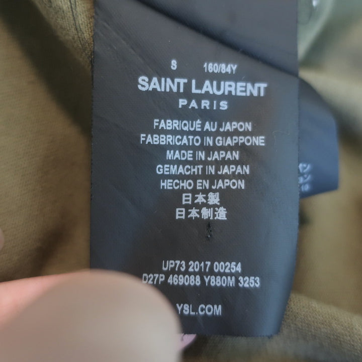 Saint Laurent Oversized Army Shirt Khaki Stone Wash Cotton Size Small