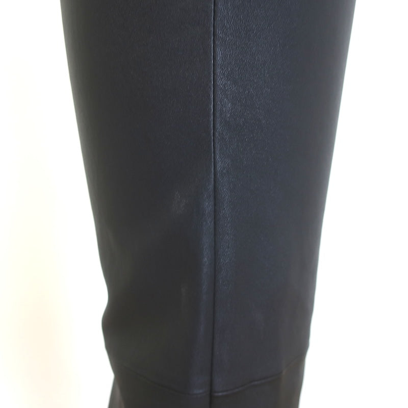 Theory Kick 5-Pocket Flared Stretch Leather Pants Black Size 8 NEW